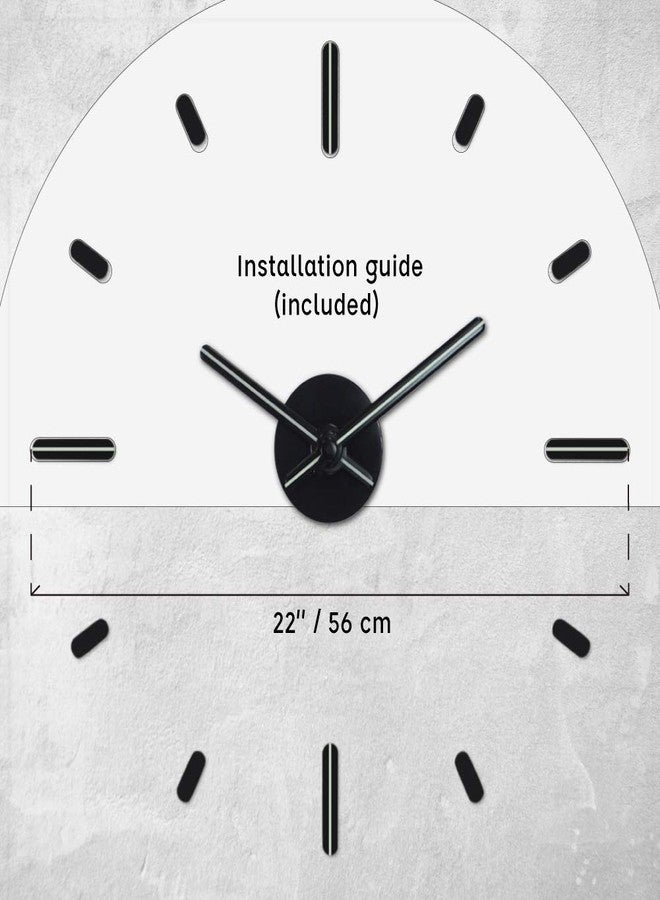 Presentime & Co Large Frameless DIY Wall Clock for Modern Home/Office Decoration, Silent no Ticking, Night Glow. Wall Décor for Living Room, Dining Room, Kitchen, Bedroom, Class Room, Office Space. - Image 4